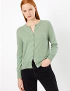 Marks & Spencer Pure Cashmere Crew Neck Cardigan Mint