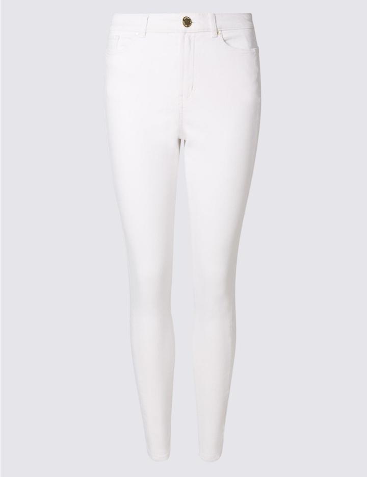Marks & Spencer High Rise Skinny Leg Jeans Soft White