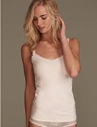 Marks & Spencer Soft Touch Cotton Rich Vest With New & Improved Fabric Pale Rose