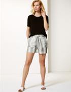 Marks & Spencer Pure Cotton Striped Chino Shorts Natural Mix