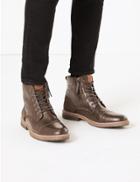 Marks & Spencer Lace-up Casual Boots Brown