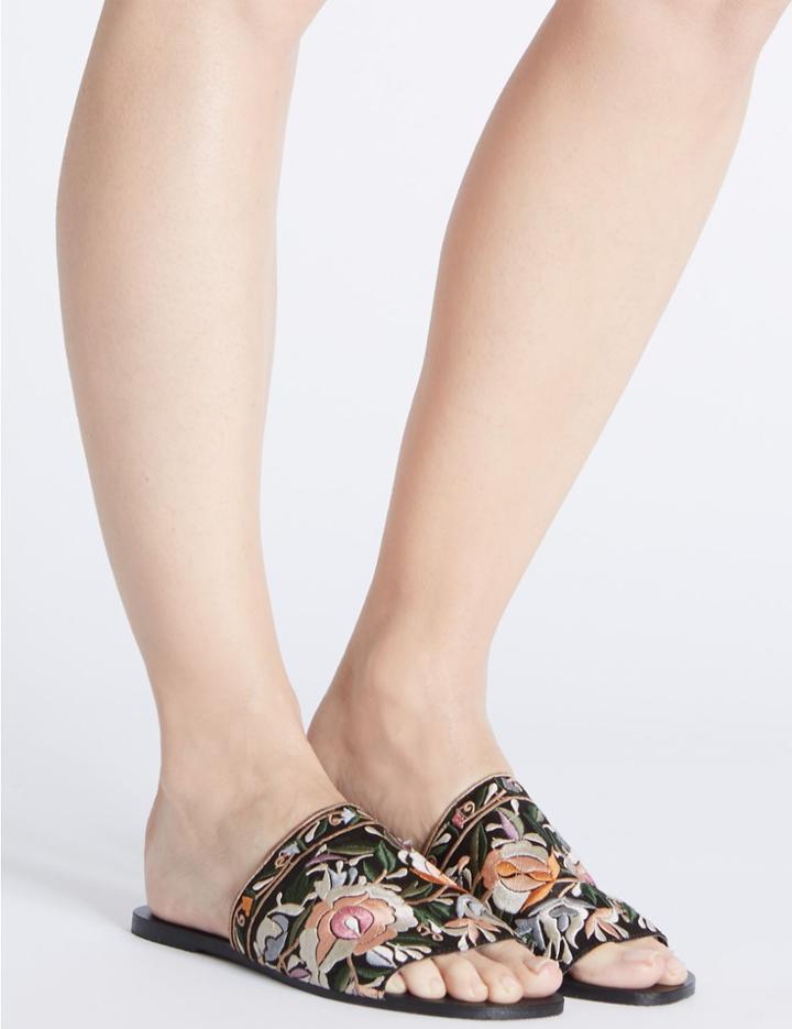 Marks & Spencer Embroidered Mule Sandals Multi