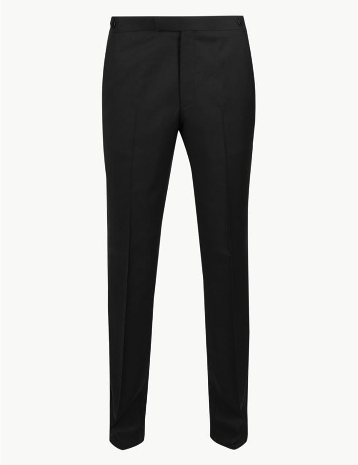 Marks & Spencer Slim Fit Wool Trousers Black