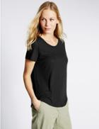 Marks & Spencer Relaxed Short Sleeve T-shirt Black