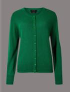 Marks & Spencer Pure Cashmere Button Through Cardigan Emerald