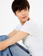 Marks & Spencer Regular Fit Short Sleeve Top Soft White