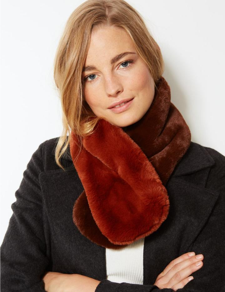 Marks & Spencer Faux Fur Scarf Ginger