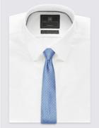 Marks & Spencer Pure Silk Grenadine Textured Tie Light Blue