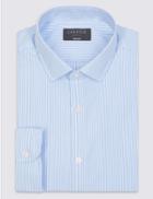 Marks & Spencer Pure Cotton Easy To Iron Tailored Fit Shirt Sky Blue