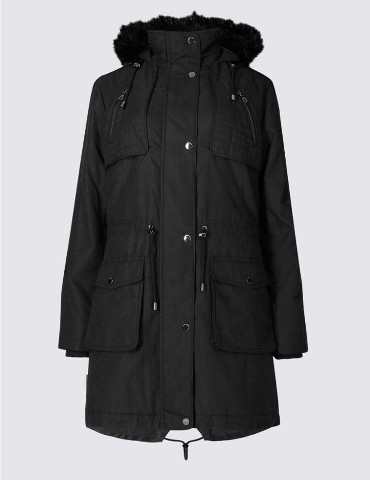Marks & Spencer Padded Parka With Stormwear™ Black