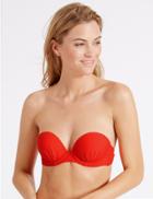 Marks & Spencer Push Up Plunge Bikini Top B-e Flame
