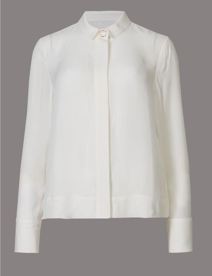 Marks & Spencer Long Sleeve Shirt Ivory