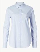 Marks & Spencer Cotton Rich Long Sleeve Shirt Chambray