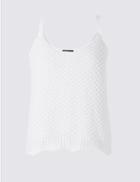 Marks & Spencer Cotton Rich Textured Crochet Strap Vest Top Soft White