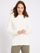 Marks & Spencer Pure Cotton Cable Knit Slash Neck Jumper Cream