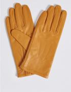Marks & Spencer Leather Stitch Detail Gloves Ochre