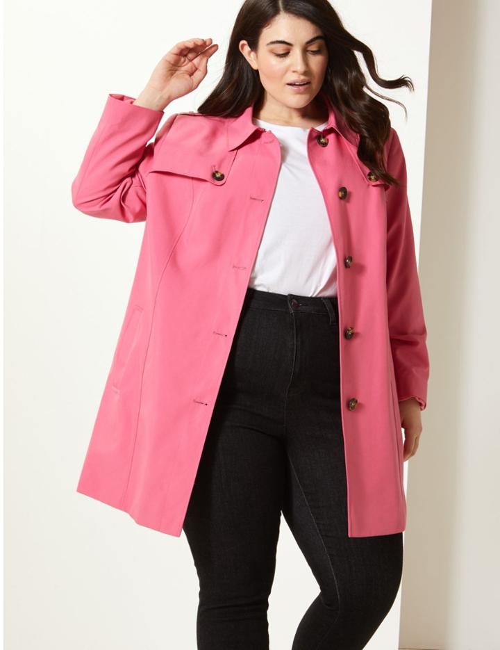 Marks & Spencer Curve Trench Longline Coat Pale Pink