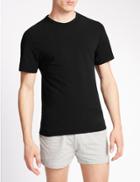Marks & Spencer 2 Pack Cool & Fresh&trade; Stretch Cotton Vests Black