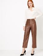 Marks & Spencer Leather Cropped Straight Trousers