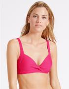 Marks & Spencer Twisted Plunge Bikini Top Pink