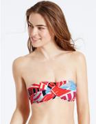 Marks & Spencer Printed Bandeau Bikini Top Red Mix