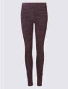 Marks & Spencer Space Dye Hem Button Leggings Berry