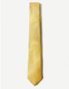 Marks & Spencer Pure Silk Satin Twill Tie Yellow