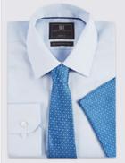 Marks & Spencer Pure Silk Geometric Print Tie Turquoise Mix