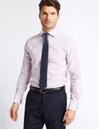 Marks & Spencer Pure Cotton Slim Fit Shirt Pink Mix