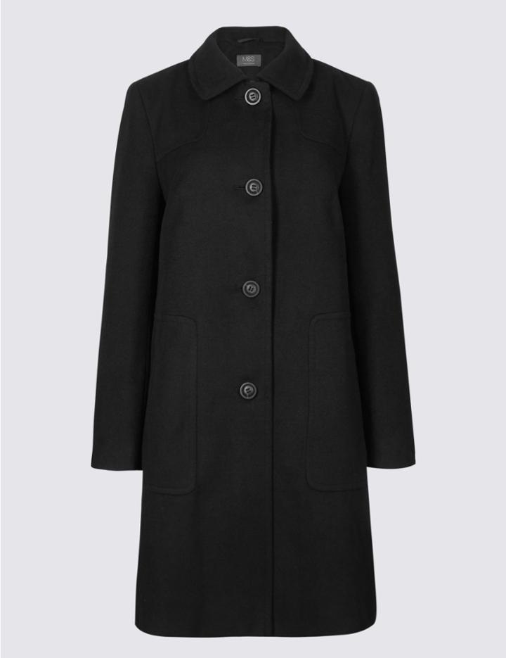 Marks & Spencer Patch Pocket Coat Black