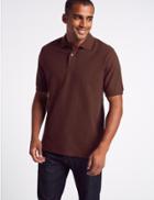 Marks & Spencer Pure Cotton Pique Polo Shirt Rust Mix