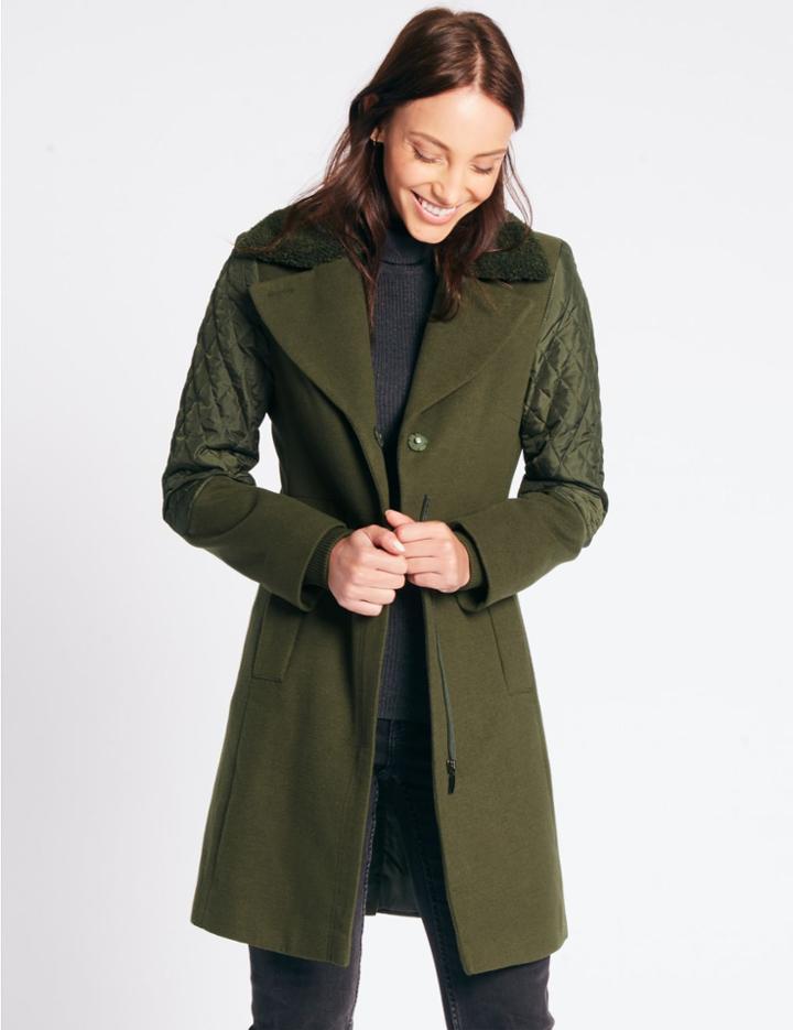 Marks & Spencer Hybrid Sleeve Coat Khaki