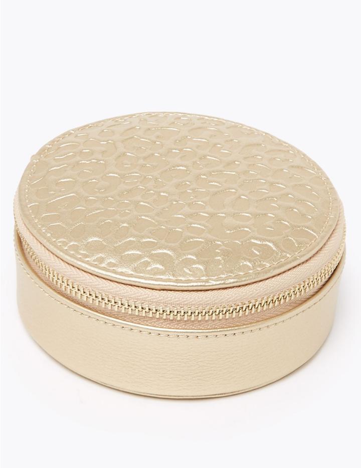 Marks & Spencer Round Embossed Jewellery Box Metallic