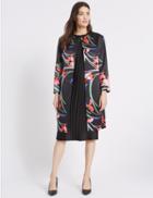Marks & Spencer Abstract Floral Print Coat Black Mix