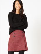 Marks & Spencer Dogtooth A-line Mini Skirt Pink Mix