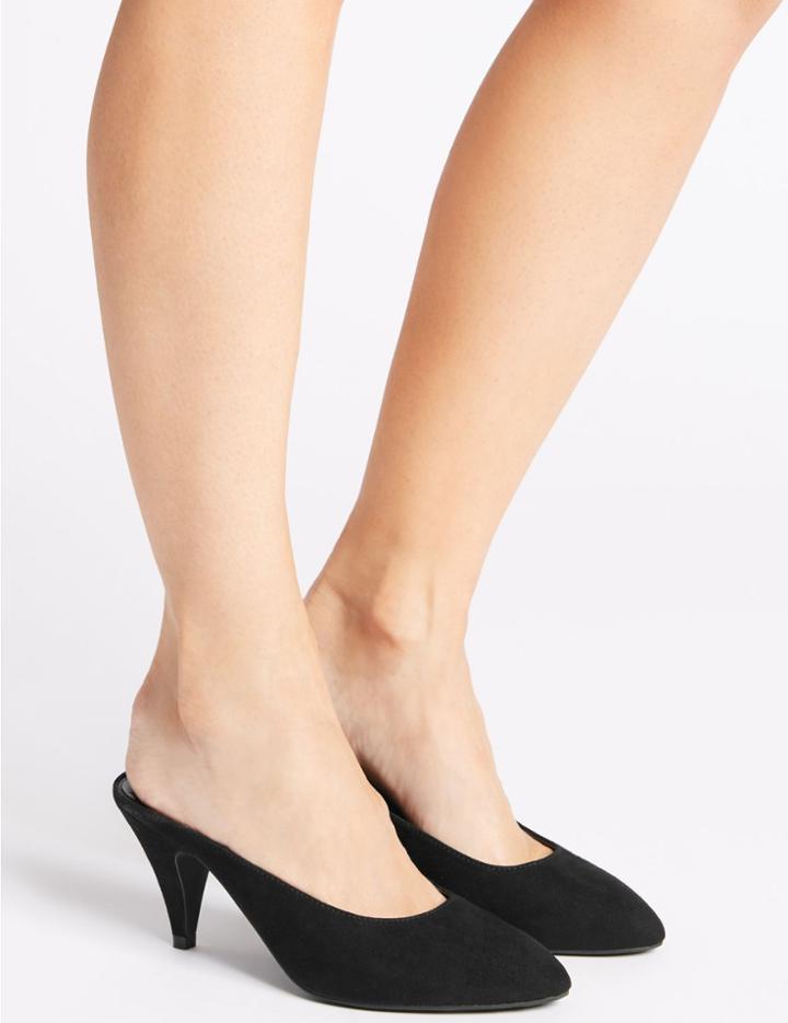 Marks & Spencer Almond Toe Mule Shoes Black