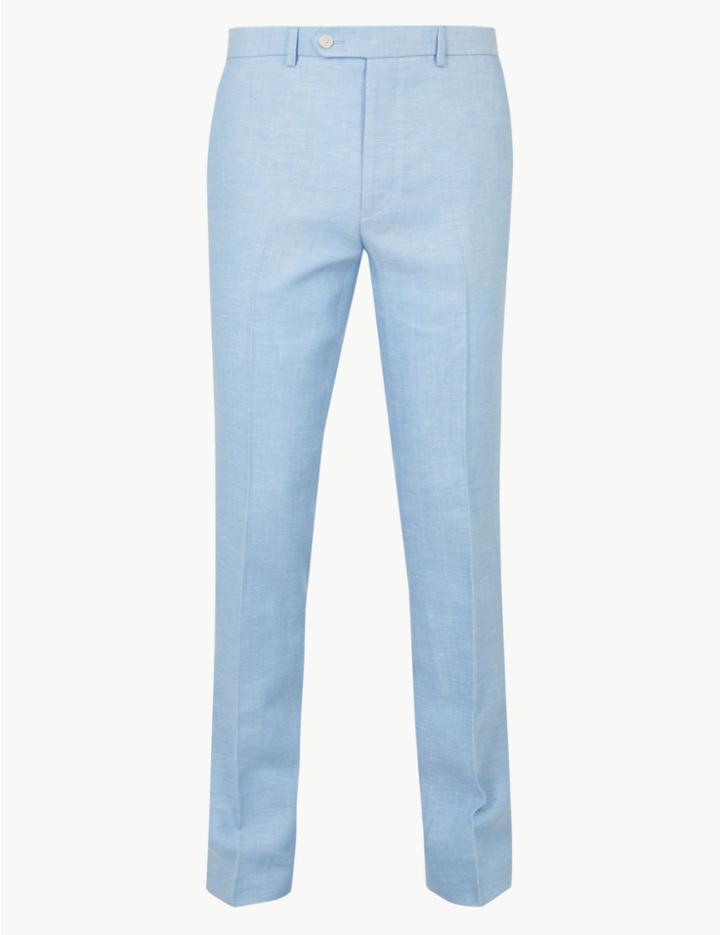 Marks & Spencer Tailored Fit Trousers Light Blue