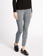 Marks & Spencer Checked Skinny Trousers Black Mix