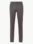 Marks & Spencer Slim Fit Cotton Rich Chinos Mid Grey