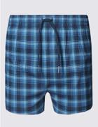 Marks & Spencer Checked Swim Shorts Blue Mix