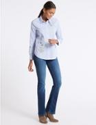 Marks & Spencer Ozone Mid Rise Slim Bootcut Jeans Medium Blue Mix
