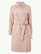 Marks & Spencer Petite Double Breasted Trench Coat Melba Blush