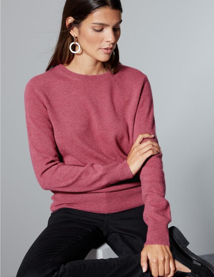 Marks & Spencer Pure Cashmere Round Neck Jumper Raspberry