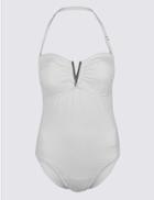 Marks & Spencer Secret Slimming&trade; Textured Bandeau Swimsuit White