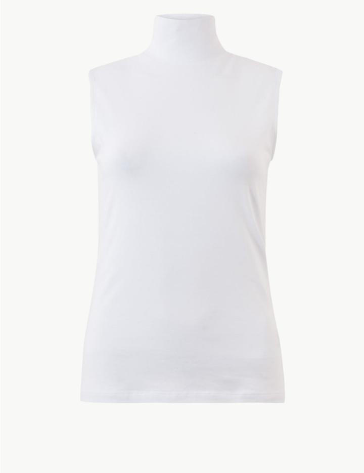 Marks & Spencer High Neck Vest Top Soft White