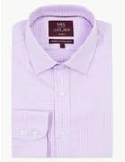 Marks & Spencer Pure Cotton Twill Tailored Fit Shirt Lilac Mix