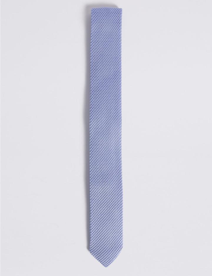 Marks & Spencer Knitted Tie Pale Blue