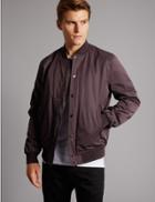 Marks & Spencer Cotton Blend Bomber Jacket With Stormwear&trade; Blackcurrant