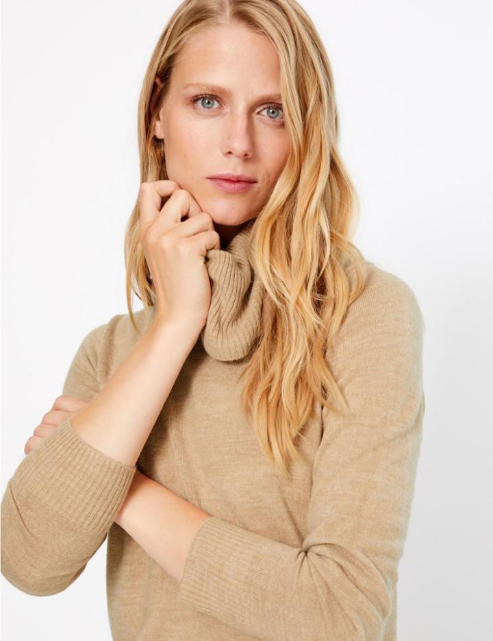 Marks & Spencer Cashmilon™ Cowl Neck Jumper Camel