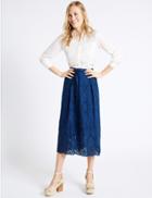 Marks & Spencer Pure Cotton A-line Skirt Cobalt